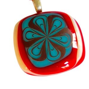 PINWHEEL pendant  Art Glass Retro Art Glass